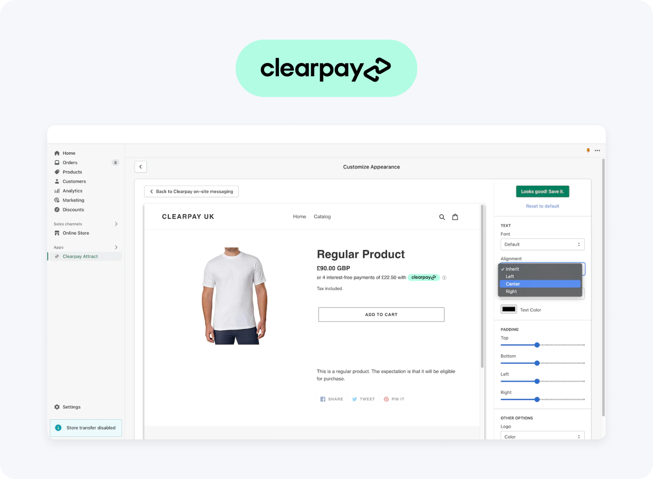 Style my Clearpay app promotional banners HeyCarson Shopify Experts